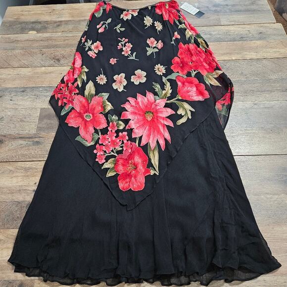 pave by Eva Blue Dresses & Skirts - New Pave by Eva Blue Skirt Handkerchief Embellished Maxi Floral Lagenlook XL